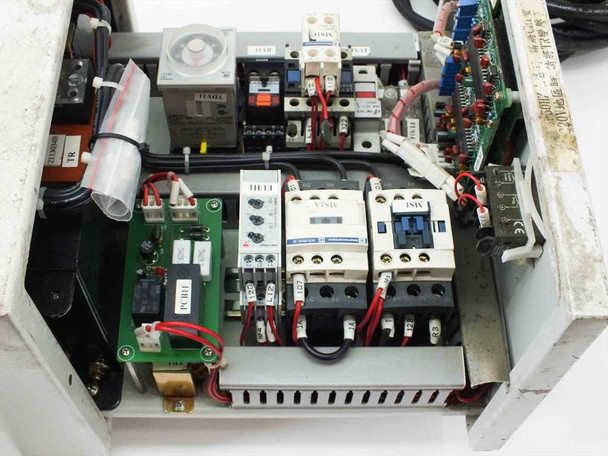 Guann Yinn GY181CD power/driver unit interior — repeat view of contactors, PCBs, timer relay, and internal wiring