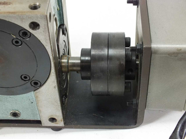 Close-up of CD-6AS-004-P11A indexing drive output shaft and flange – showing 14mm drive shaft detail