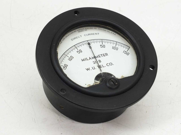 Simpson Electric 21-B DC Milammeter Panel Mount -150 - 150