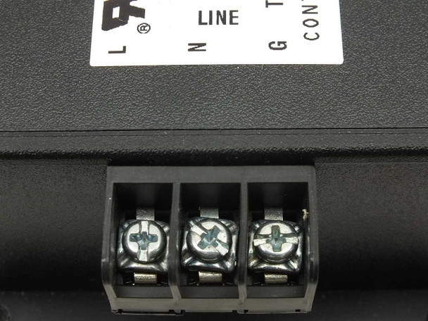 Islatrol IC+107 — LINE side screw terminal block close-up showing L, N, G terminals