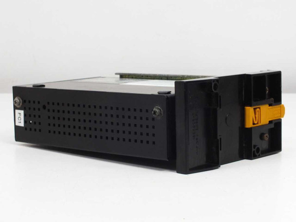 Iwaki FE-110 Single Inverter — right side view showing ventilation perforations, mount rack with yellow latch handle, and PCB visible at top
