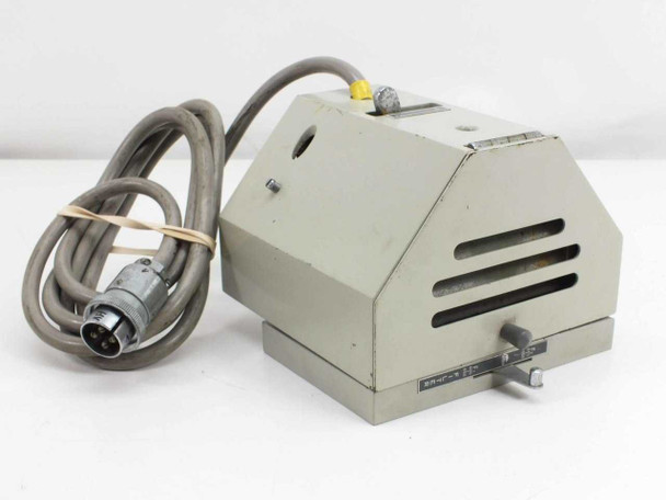 Hitachi 139-0150 Filter Compartment — front and right side view showing ventilation slots, attached cable, and yellow indicator cap