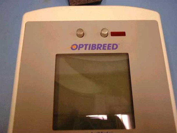 Alpharma Optibreed SQA III close-up of top panel showing two buttons and LED indicator above LCD display