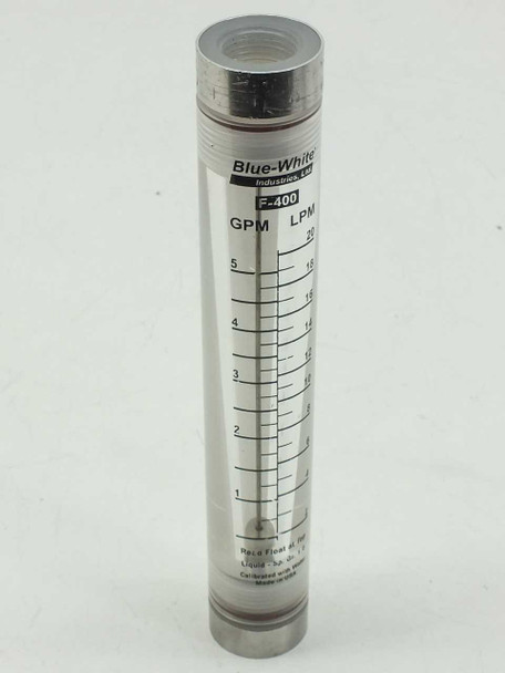 Blue-White F-400 Acrylic Variable Area Flow Meter Rod Guided Float 5 GPM (20 LPM