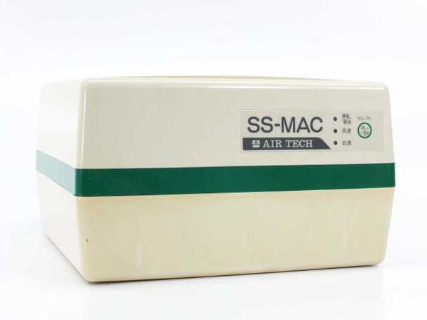 Airtech SS-MAC MAC-10FR clean room fan filter unit — front and top view showing SS-MAC label and green accent stripe