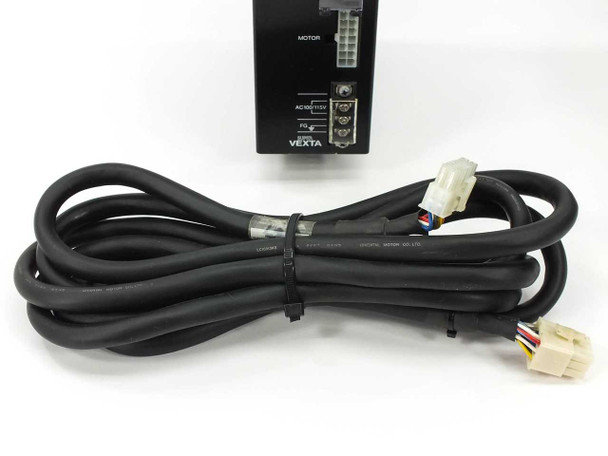 Vexta KBLD180-A servo driver with interconnect cable coiled in front, rear panel showing Motor connector and AC input