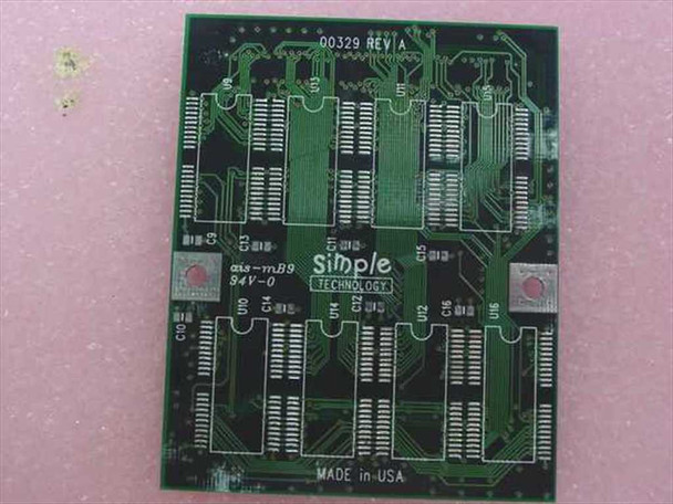 Toshiba PA2031U 8MB memory module rear view showing Simple Technology branding, 00329 Rev A, and Made in USA markings