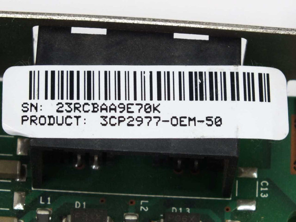US Robotics 3CP2977-OEM-50 product label close-up showing barcode and part number 3CP2977-OEM-50