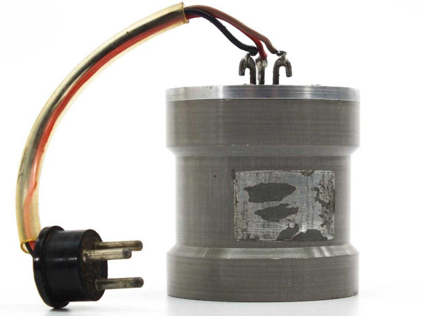 Edcliff Instruments 7-11 Linear Accelerometer side view showing worn rear label and 3-pin round connector on lead wire
