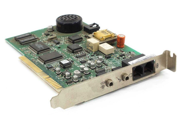US Robotics Sportster 0467 ISA internal modem card — three-quarter front view showing PCB, speaker, and bracket with RJ-11 and audio ports