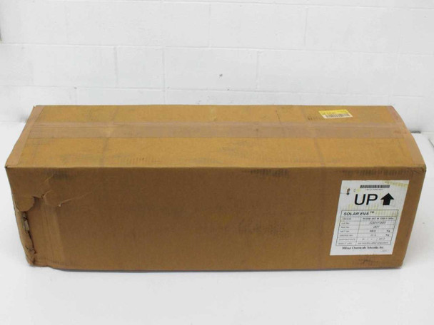 Mitsui Chemicals Tohcello RC02B-45T Solar EVA encapsulant roll in sealed brown cardboard shipping box with UP arrow label