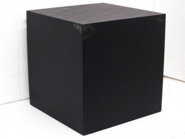 Aerofeed silk screen storage cabinet opposite side view showing black exterior and overall cabinet dimensions