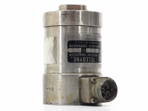 Teledyne Taber 176-SA pressure transducer front view showing label and multi-pin circular connector
