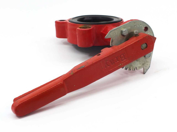Bray Series 31 butterfly valve body and lever lock handle shown separated — documentation view of components