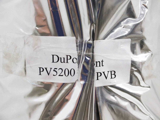DuPont PV5200 PVB label detail on foil-wrapped solar encapsulant sheeting roll