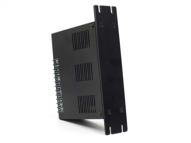 Vexta FBLD40A Brushless DC Motor Driver – right side view showing vented black metal enclosure and panel-mount flanges