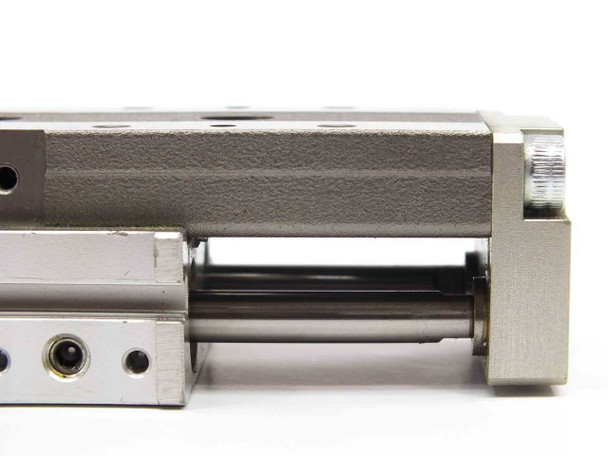 CKD LCG-1230S6D — close-up side view with single rod extended, showing rod and guide detail