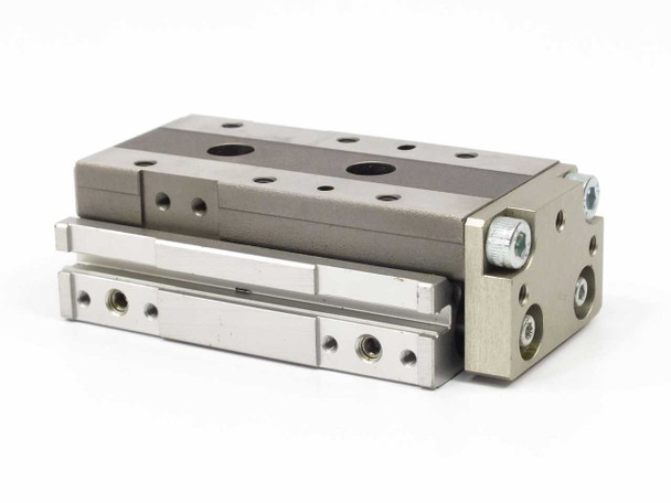 CKD LCG-1230S6D linear slide cylinder — three-quarter front view showing slide body and guide rail