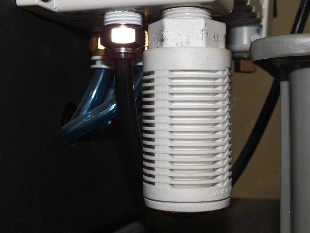 Misco MX1-710-000-2 – close-up of HIWIN EG20 linear slide and pneumatic fitting assembly below punch head