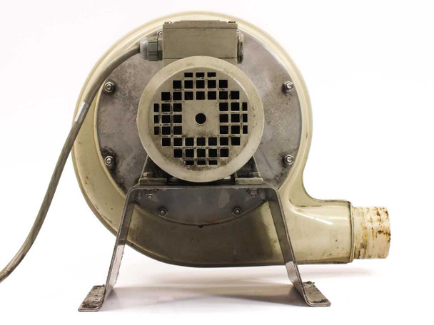 Colasit centrifugal blower – rear view showing motor cooling fan guard, blower housing, and mounting base feet