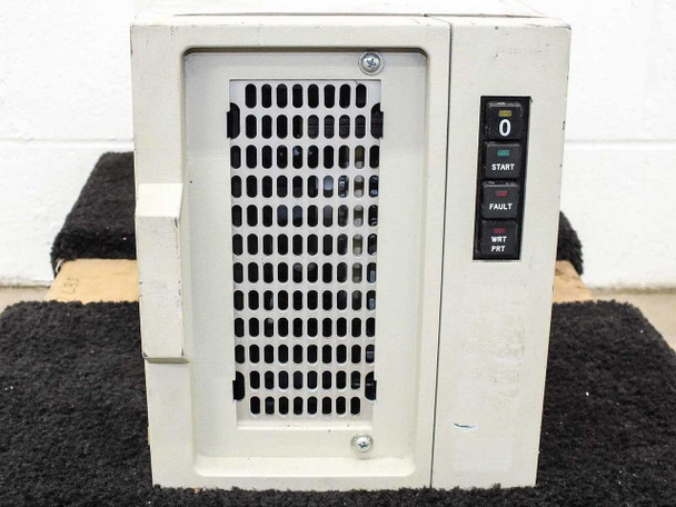 Seagate 94093601 storage system front panel open showing ventilation grille and front panel indicator and control buttons