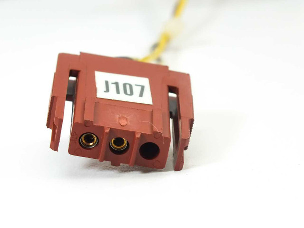 Drytek 100S LED Control Board 2800052 – close-up of red keyed locking connector labeled J107 with gold-pin contacts