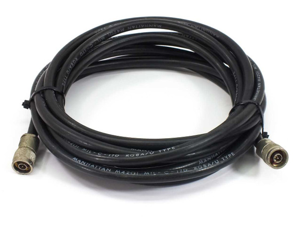 Manhattan Alpha Wire 18' RF Coax Cable MIL-C-17-D RG8A/U 74868 UG 21-2IC/I M4201