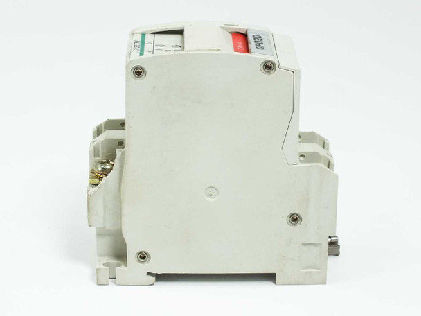 Fuji Electric CP32TM/1 circuit protector – right side view showing DIN rail mounting clip and housing