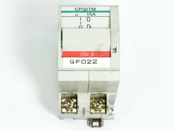 Fuji Electric CP32TM/15 – top-down front view showing AC 15A label and ON indicator window