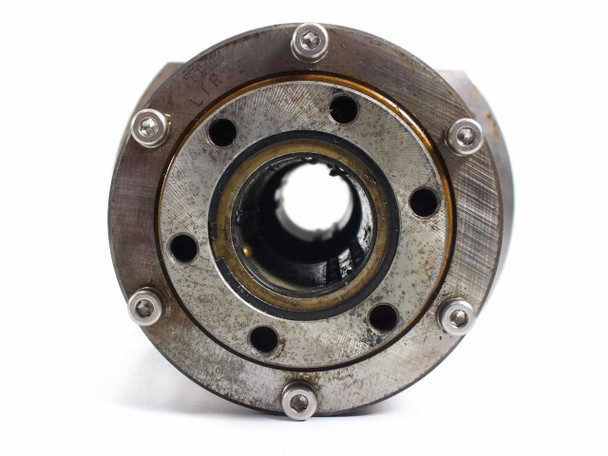 Rotation drive cylinder – straight-on front face close-up of shaft bore opening and bearing race with surface wear visible
