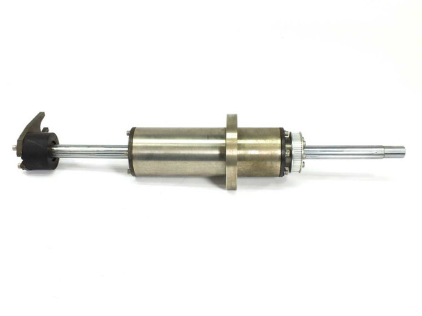 Robotic rotation cylinder with pick-n-place arm and black rotary actuator head — opposite side three-quarter view showing full assembly