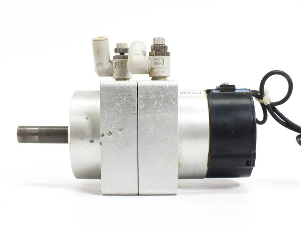 Koganei RANS50-190 rotary vane actuator — right-side profile view showing pneumatic body, sensor housing, and top-mounted air fittings