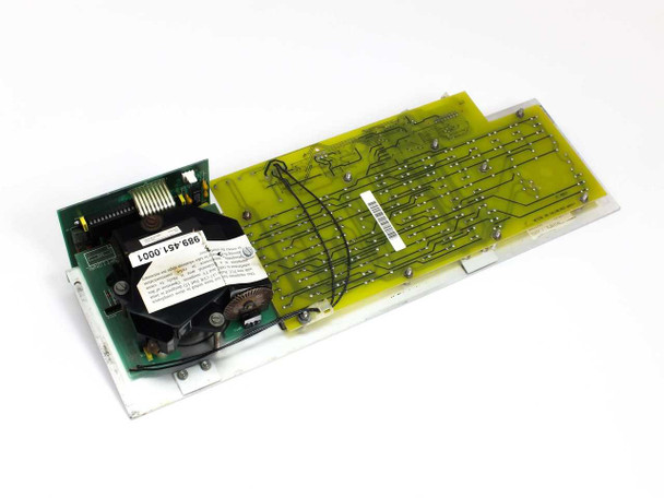 Netstal Graphtrack front panel 110.240.9366 — rear/underside view showing PCB keyboard matrix board and trackball assembly with label 989.451.001