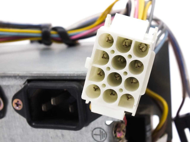 Tektronix 4207 power supply – close-up of 10-pin output connector and IEC power inlet