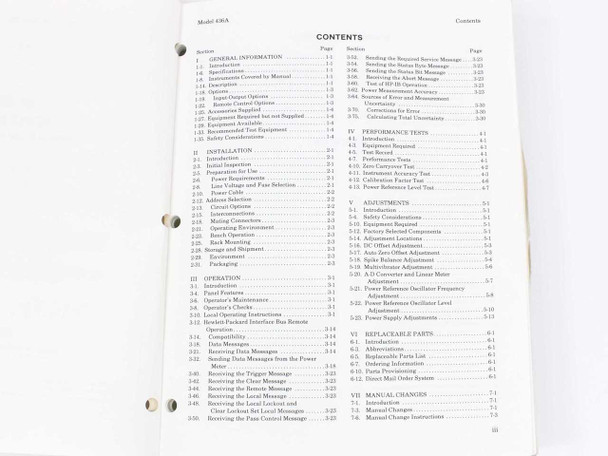 HP 436A Power Meter Operating and Service Manual with Options 003/004/022