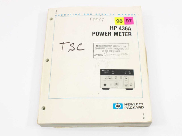 HP 436A Power Meter Operating and Service Manual with Options 003/004/022