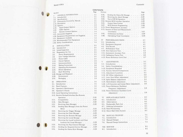HP 436A Power Meter Operating and Service Manual