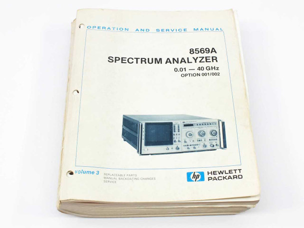 HP 8569A Spectrum Analyzer Operation and Service Manual Volume 3