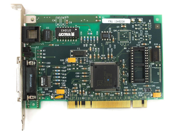 IBM 13H9238 PCI Ethernet Adapter – top-down view showing full PCB layout with FRU 13H9238 label visible at top right