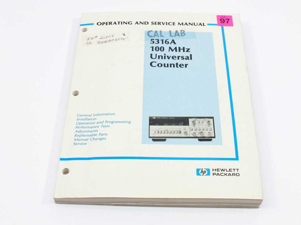 HP 5316A 100 MHz Universal Counter Operating and Service Manual