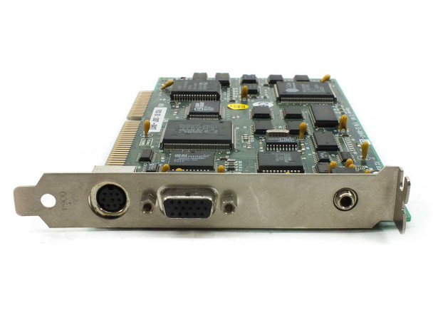 Sigma Designs RealMagic 53-000417 bracket view showing 8-pin Mini-DIN port, DB15 VGA output connector, and 3.5mm audio jack