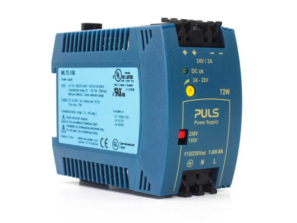 Puls Power ML70.100 MiniLine DIN-Rail Power Supply PRI:115/230V SEC: 24-28VDC