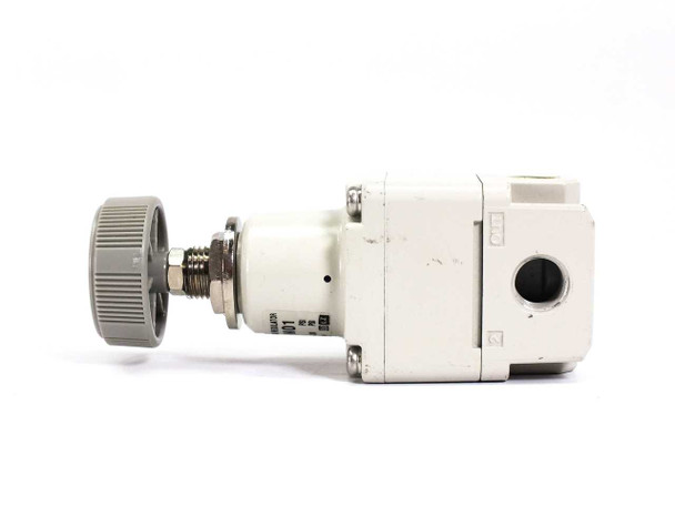 SMC IR1000-N01 Precision Regulator – side view showing 1/8" NPT inlet/outlet ports and overall compact body profile