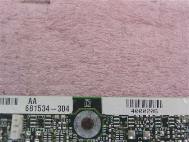 Gateway 4000206 motherboard label closeup showing AA 681534-304 Intel board number and 4000206 part number barcodes