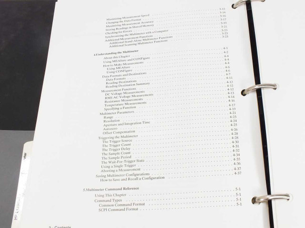 HP E1326B E1411B User's Manual — table of contents pages showing chapters 4 and 5