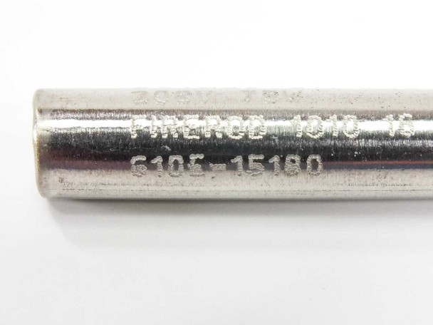 Watlow G10E-15180 FIREROD cartridge heater hilt — close-up showing stamped FIREROD and part number G10E-15180 on the sheath near the hilt