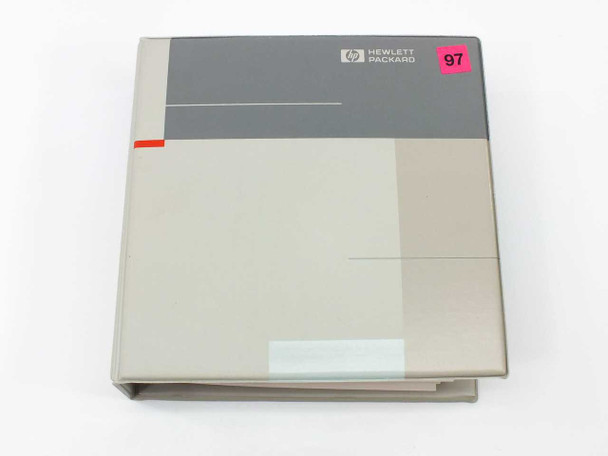 HP 8360 B/L Series Troubleshooting Guide – front cover of ring binder showing Hewlett-Packard logo and inventory tag