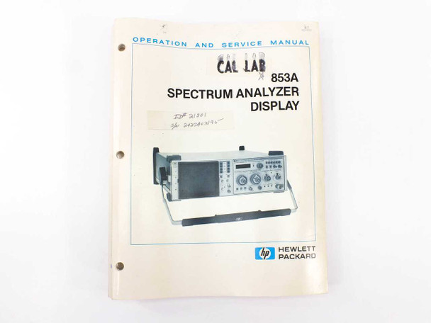 HP 853A Spectrum Analyzer Display Operation and Service Manual