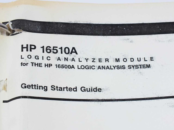 Title page of HP 16510A Logic Analyzer Module Getting Started Guide for the HP 16500A Logic Analysis System, publication number 5954-2672