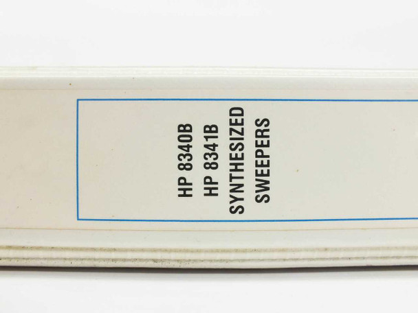 HP 8340B 8341B Synthesized Sweepers Calibration Manual spine label — clean white binder spine with printed title